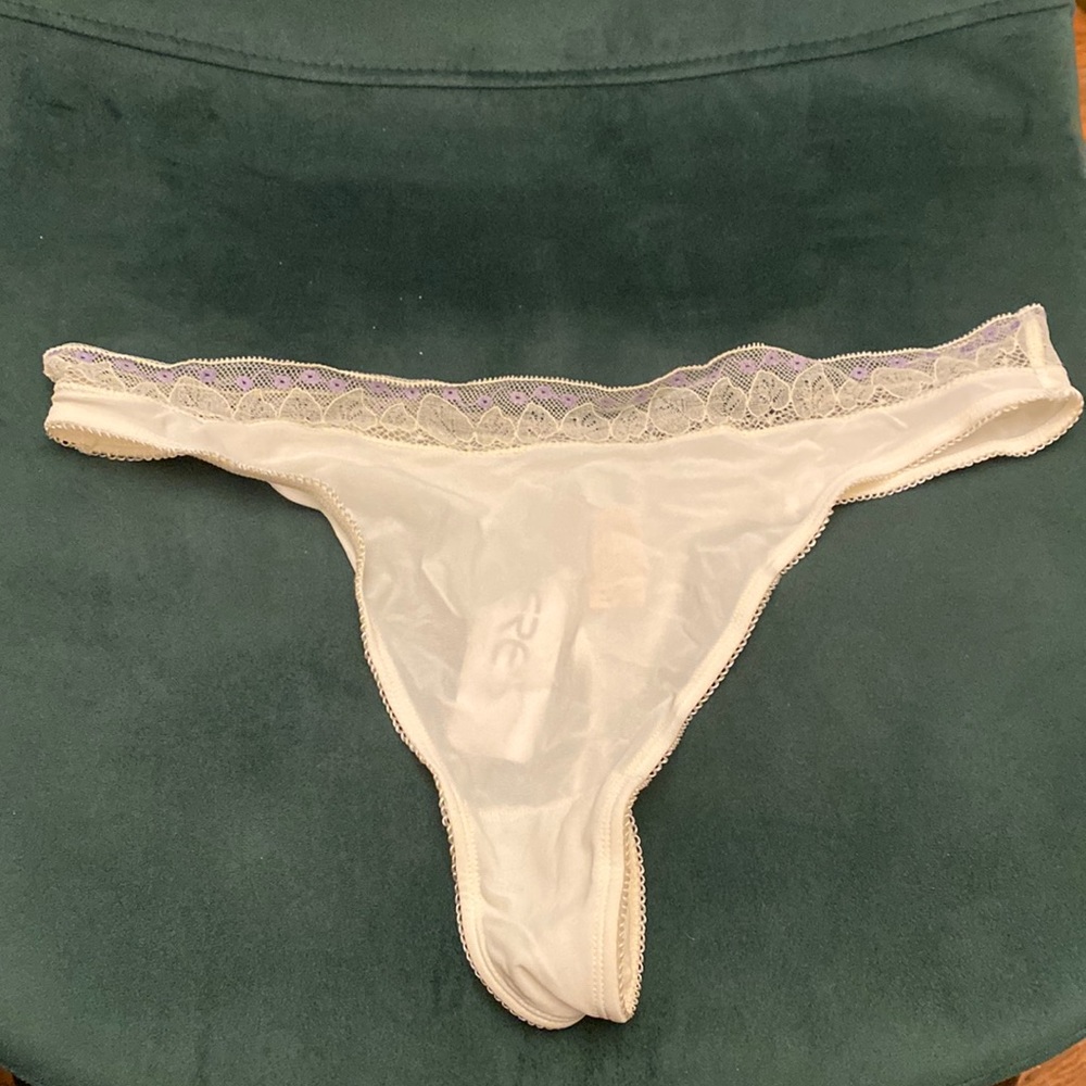 Eres white mat jersey thing with lace trim - new with tags